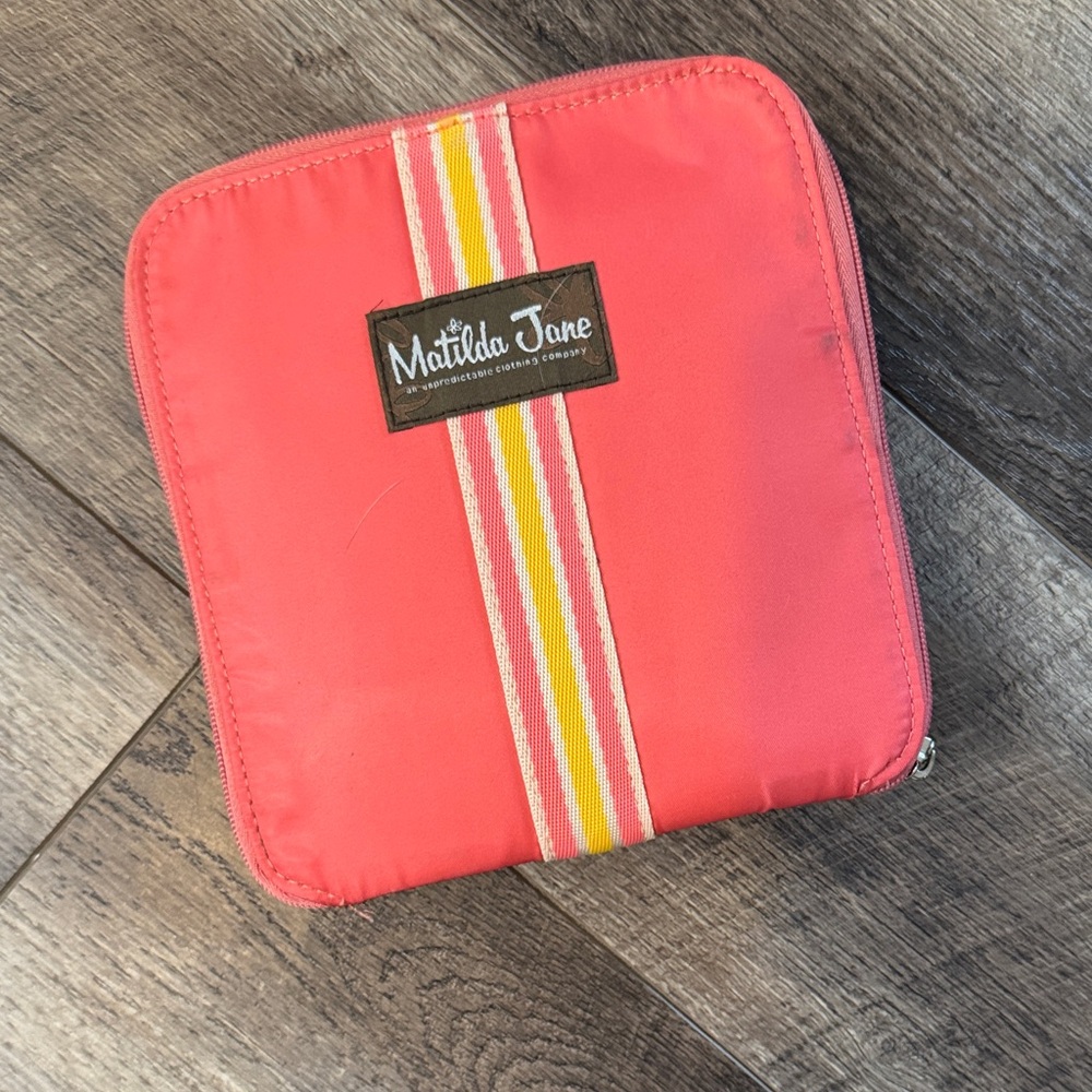 Matilda Jane Coral Pink Bag with Striped Accent